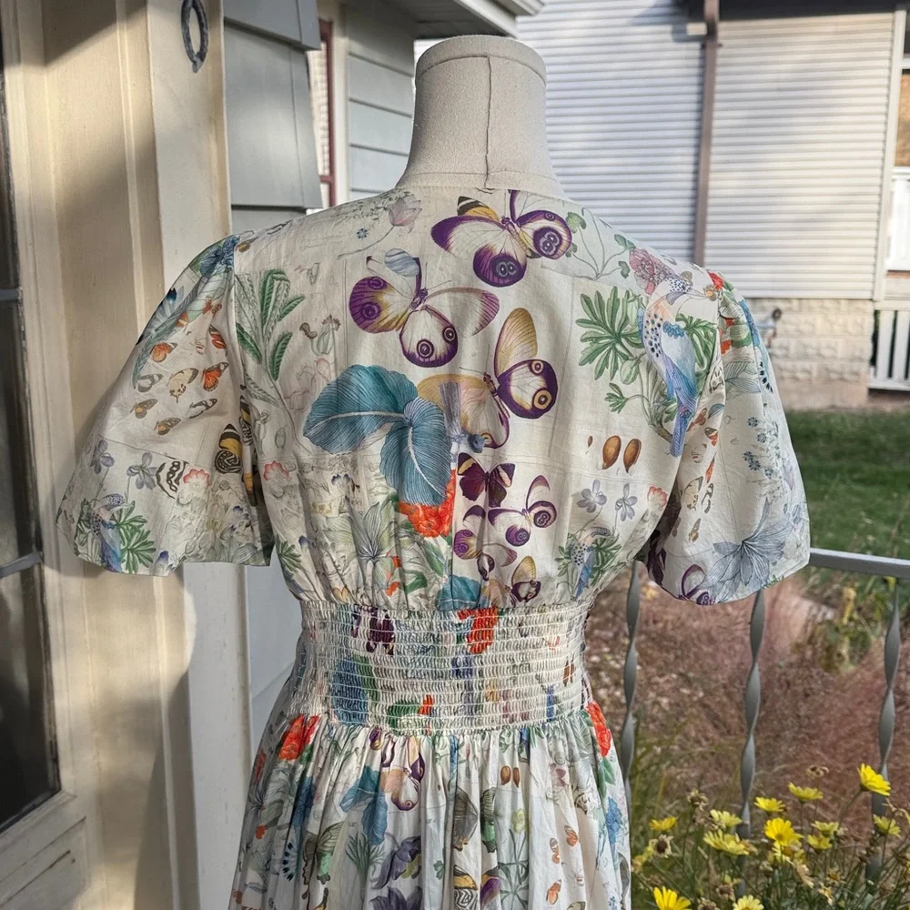 Anthropologie Floral Wrap Midi Dress Multicolor - Picture 4 of 7